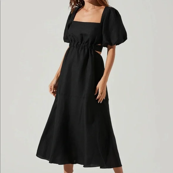Astr | Dresses | Astr The Label Angeles Puff Sleeve Cutout Dress | Poshmark